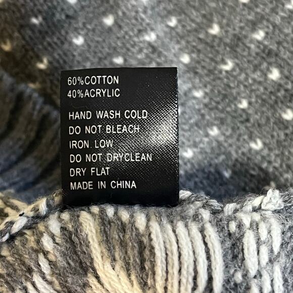 Totally 80’s Vintage Style POL Gray & White Reindeer Snowflake Sweater Women’s L - Picture 6 of 6